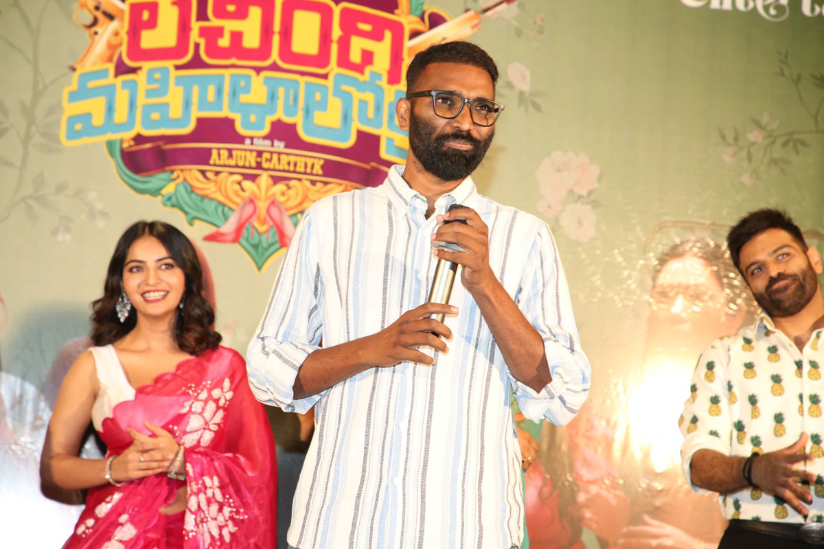 Celebrity greeting audience during trailer launch