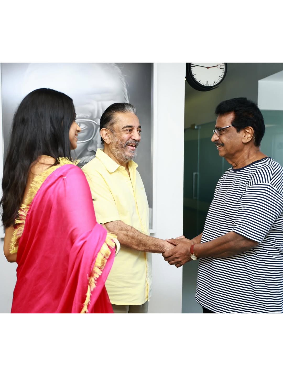 livingston and his Daughter jovitaa livingston Meets Kamalhaasan For jovitaa livingston New Movie PIoster Release