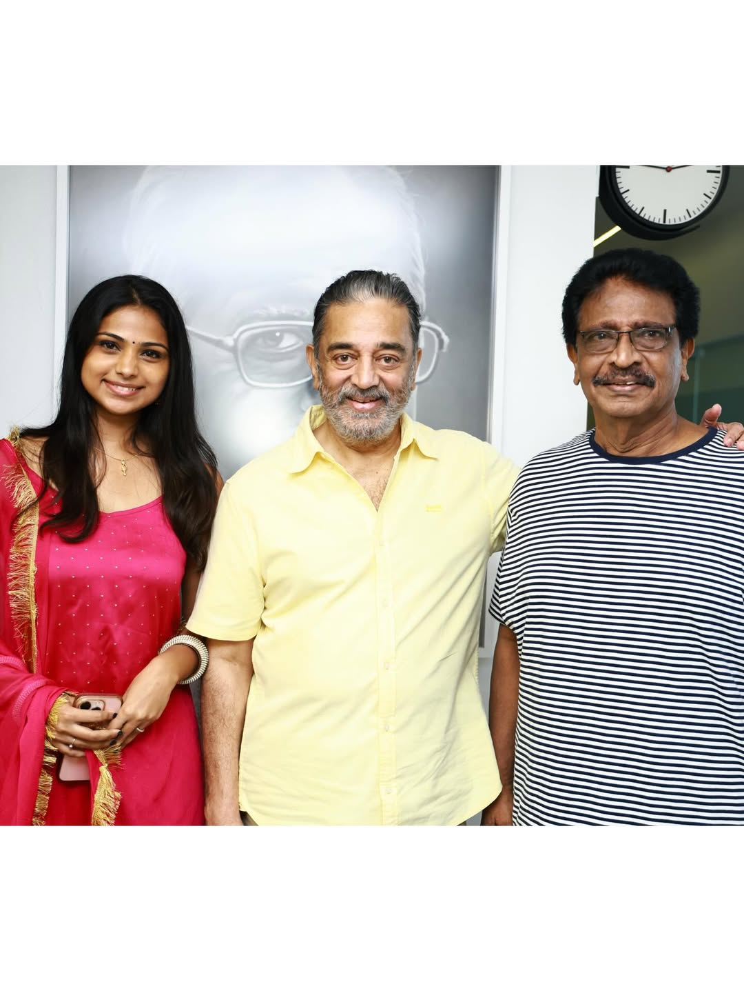 livingston and his Daughter jovitaa livingston Meets Kamalhaasan For jovitaa livingston New Movie PIoster Release