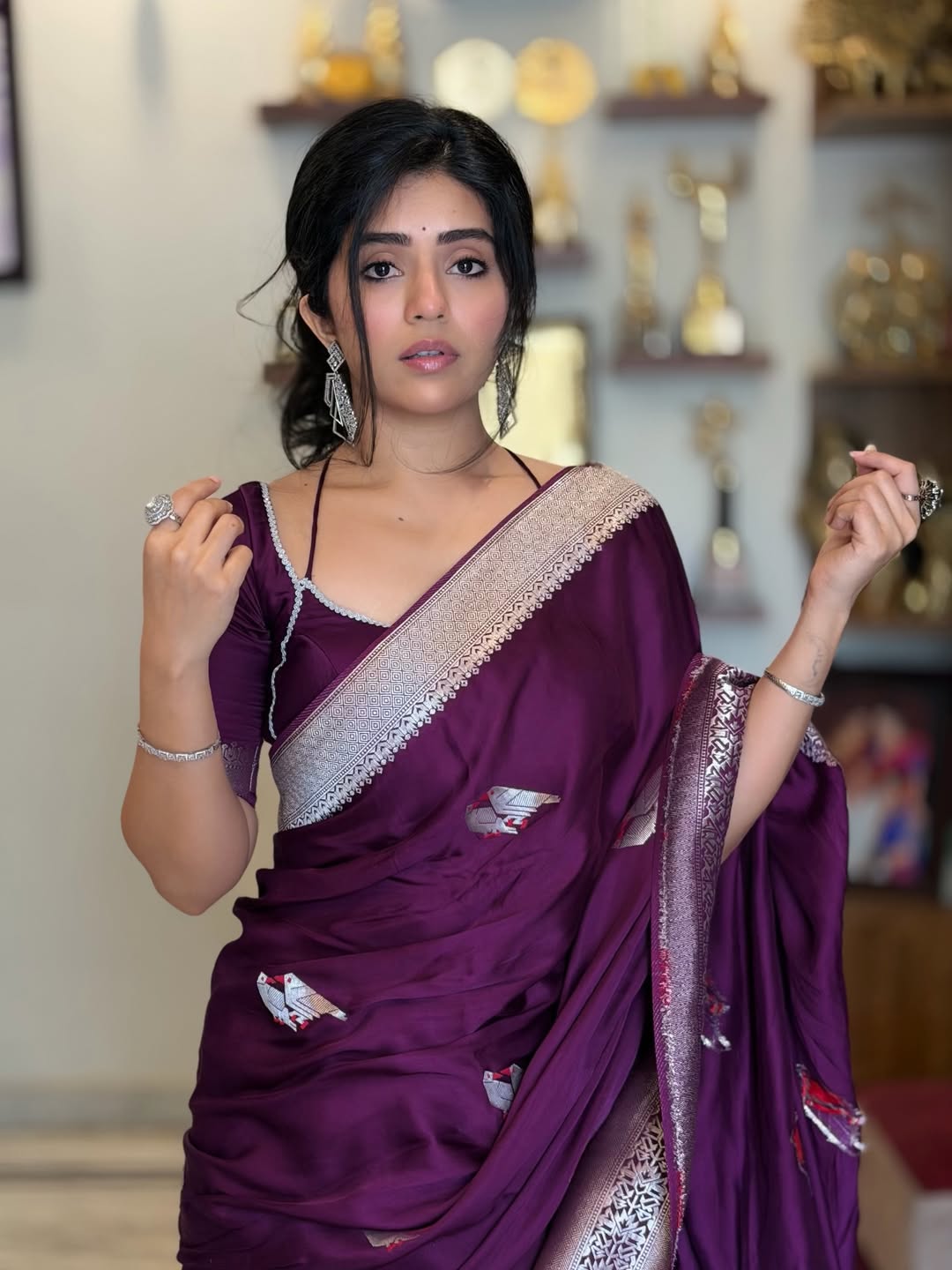 Megha Shetty stunning saree graceful elegant pose
