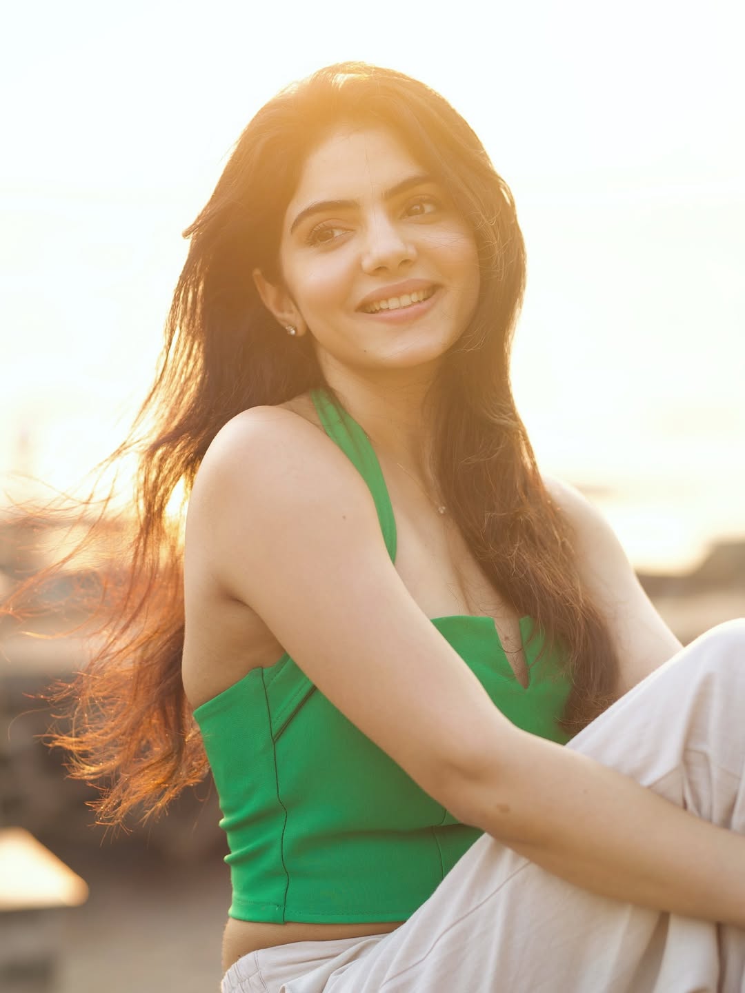 Misha Narang green outfit with chic confident style