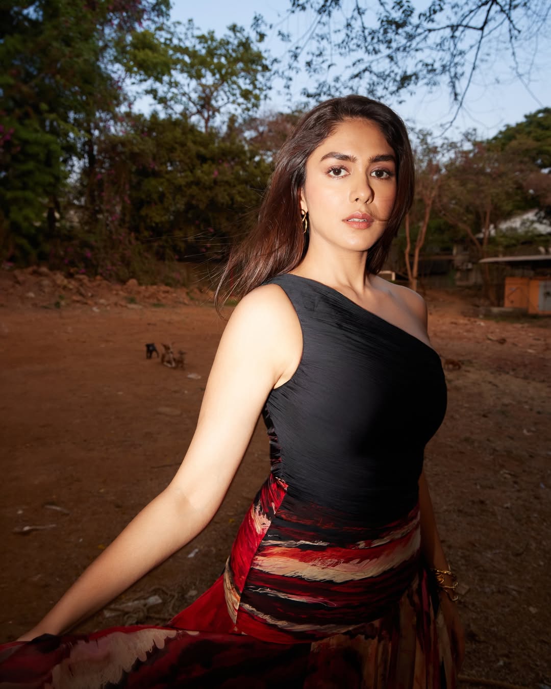 Mrunal Thakur bold black outfit confident stylish pose