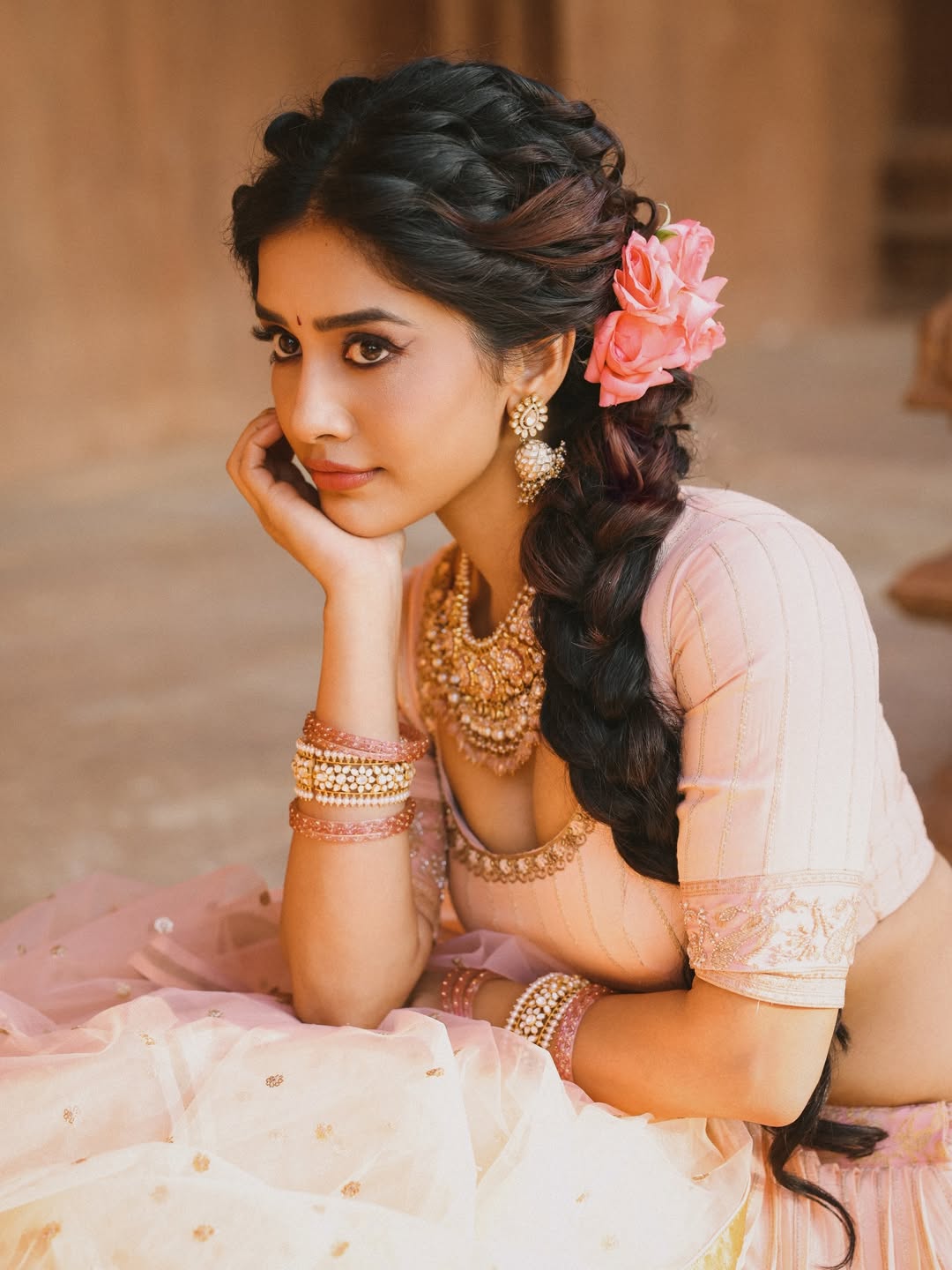 Nabha Natesh in elegant traditional outfit with sparkle