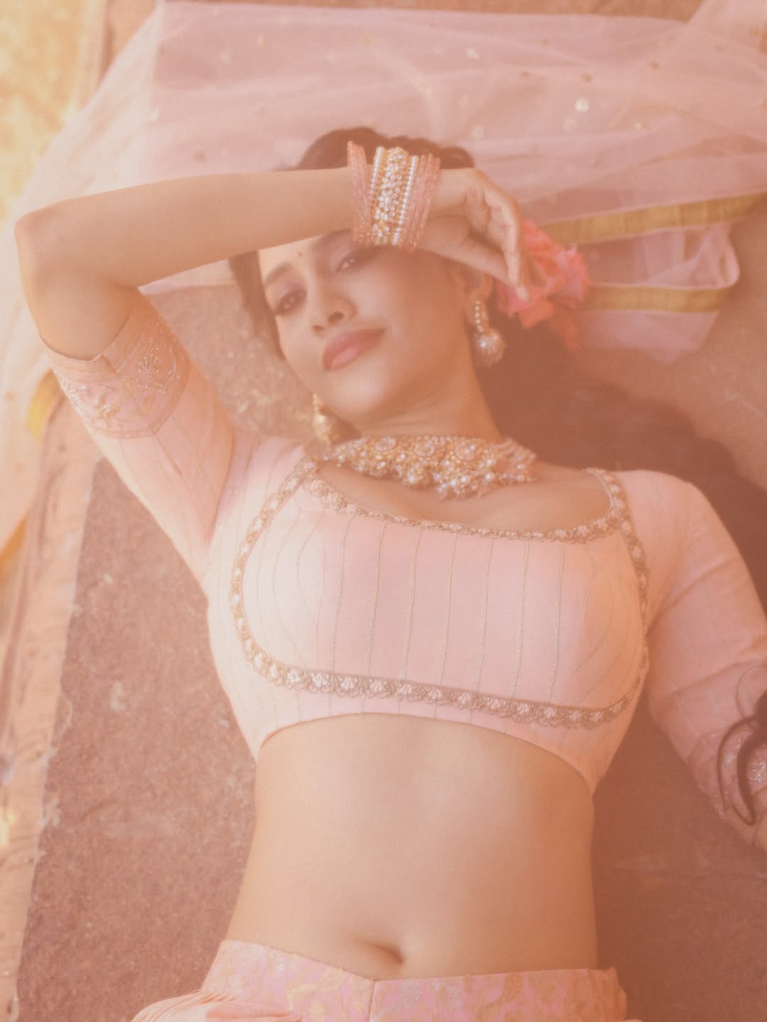 Nabha Natesh posing in graceful embellished attire