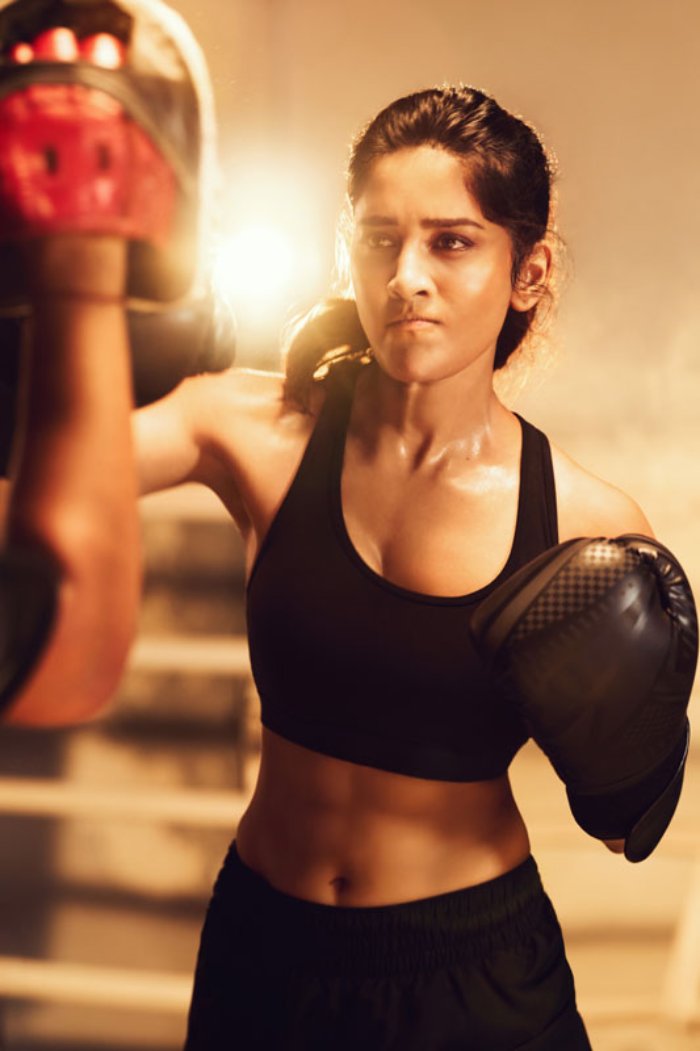 Nabha Natesh fierce boxing look with athletic style