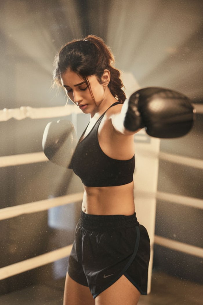 Nabha Natesh strong fitness look in boxing gear