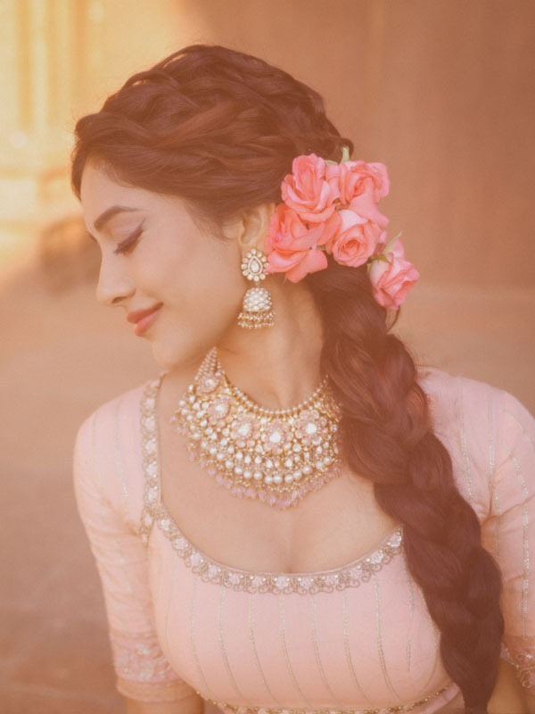 Actress Nabha Natesh A vision in pink and tradition look