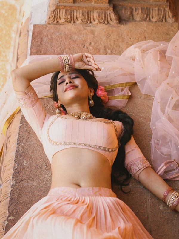Actress Nabha Natesh A vision in pink and tradition look
