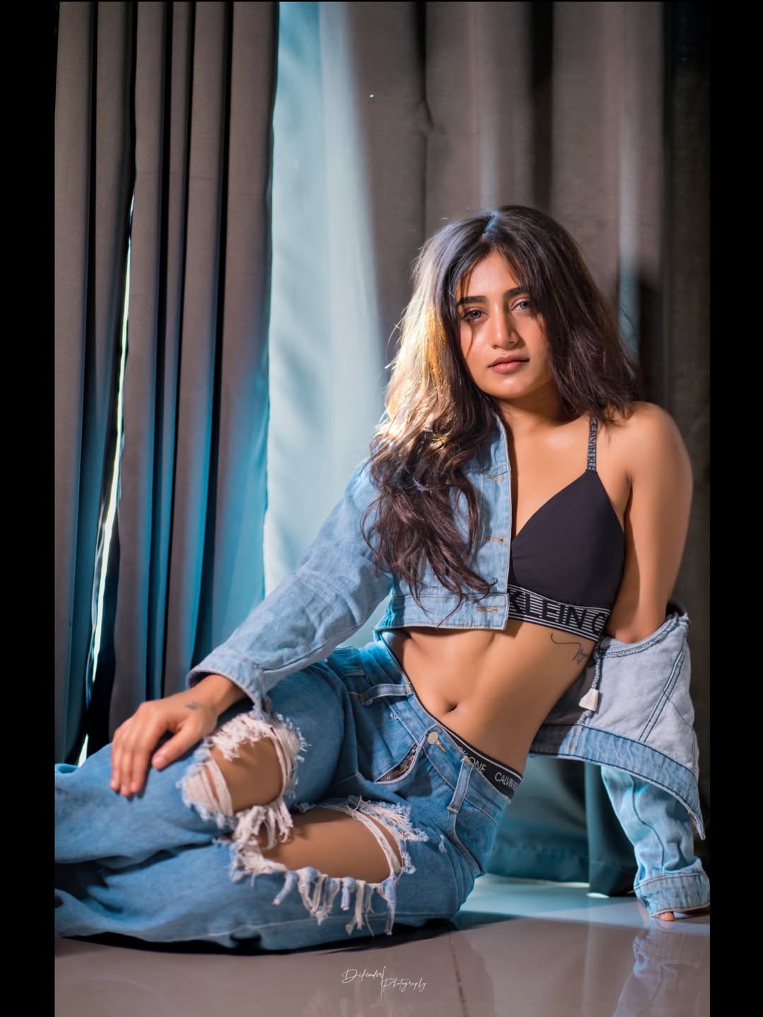 Nayani Pavani bold denim fashion with stylish attitude