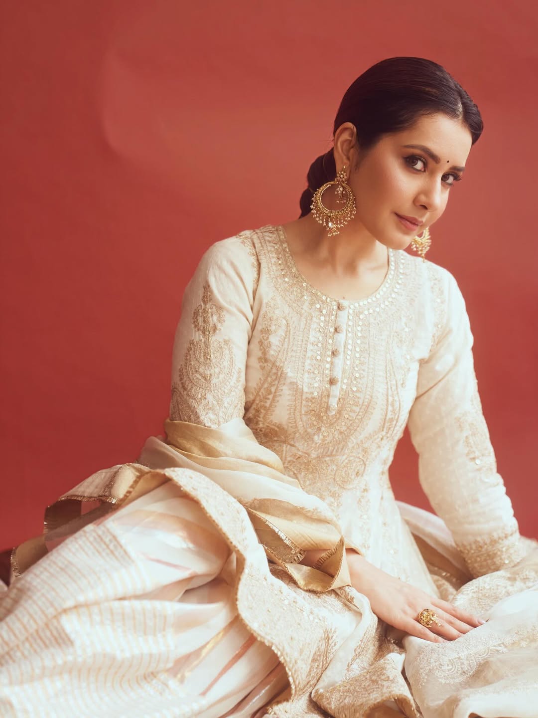 Raashii Khanna graceful ethnic style portrait pose