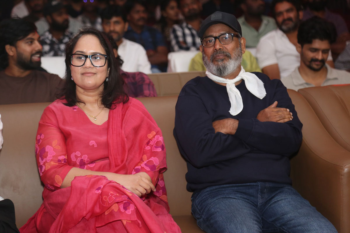 Divya Vijay and Vijay Master seated at Rakasa event