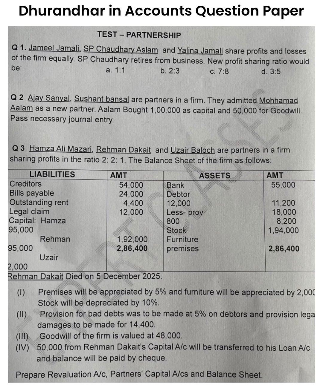 Accounts Exam Paper Goes Viral