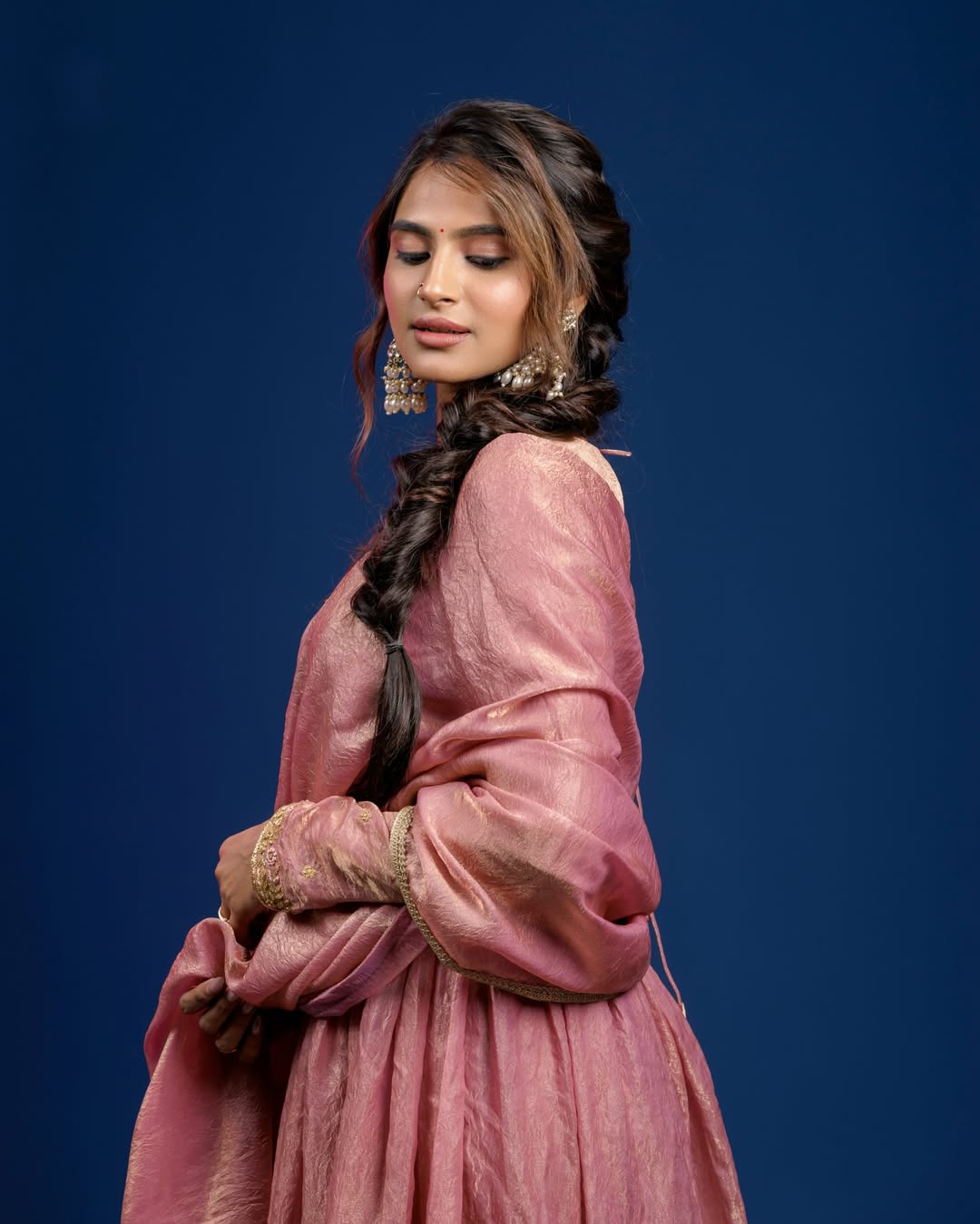 Rashika Shetty traditional braid style elegant fashion look