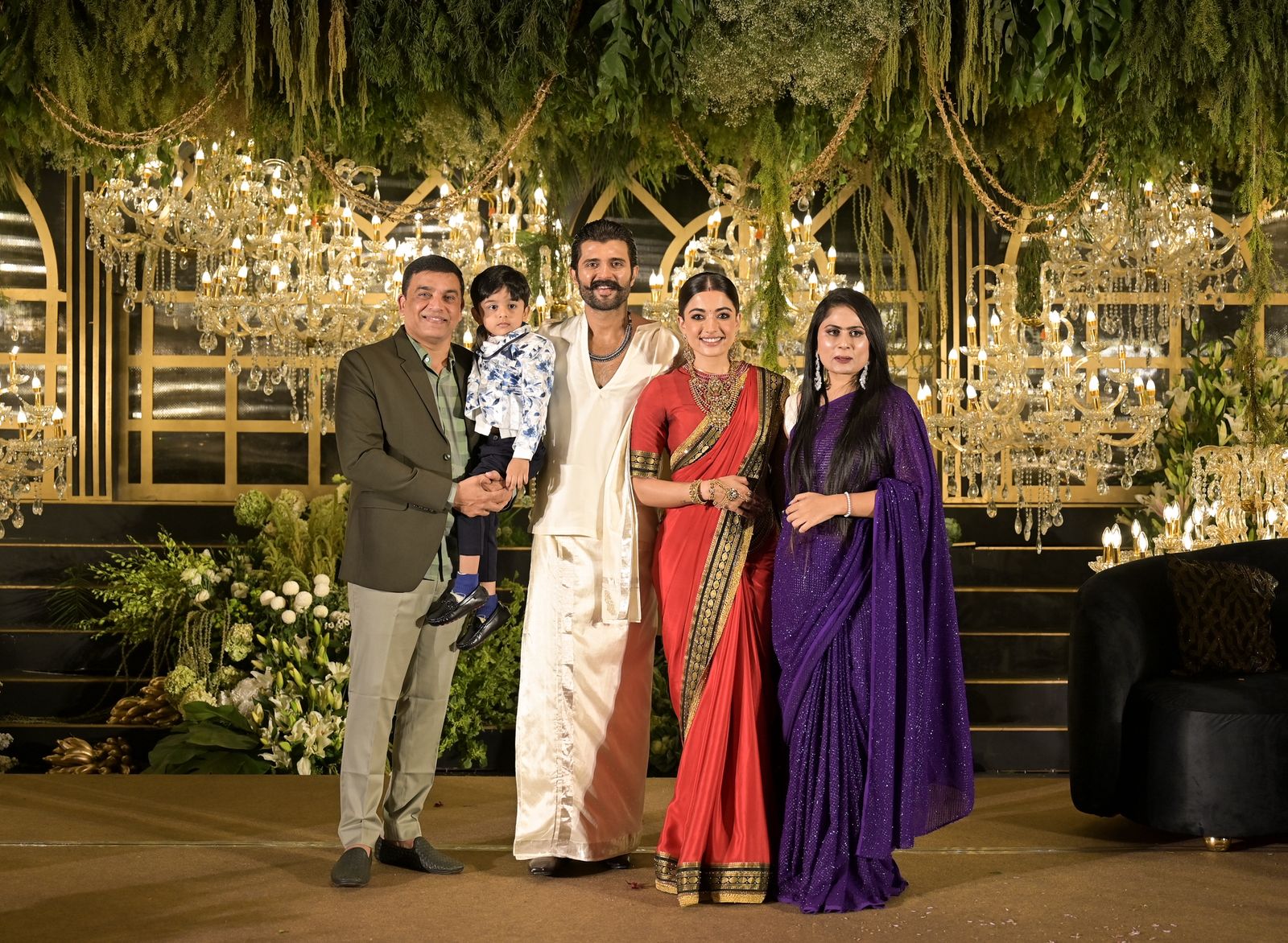 Dil Raju family with Rashmika Vijay reception