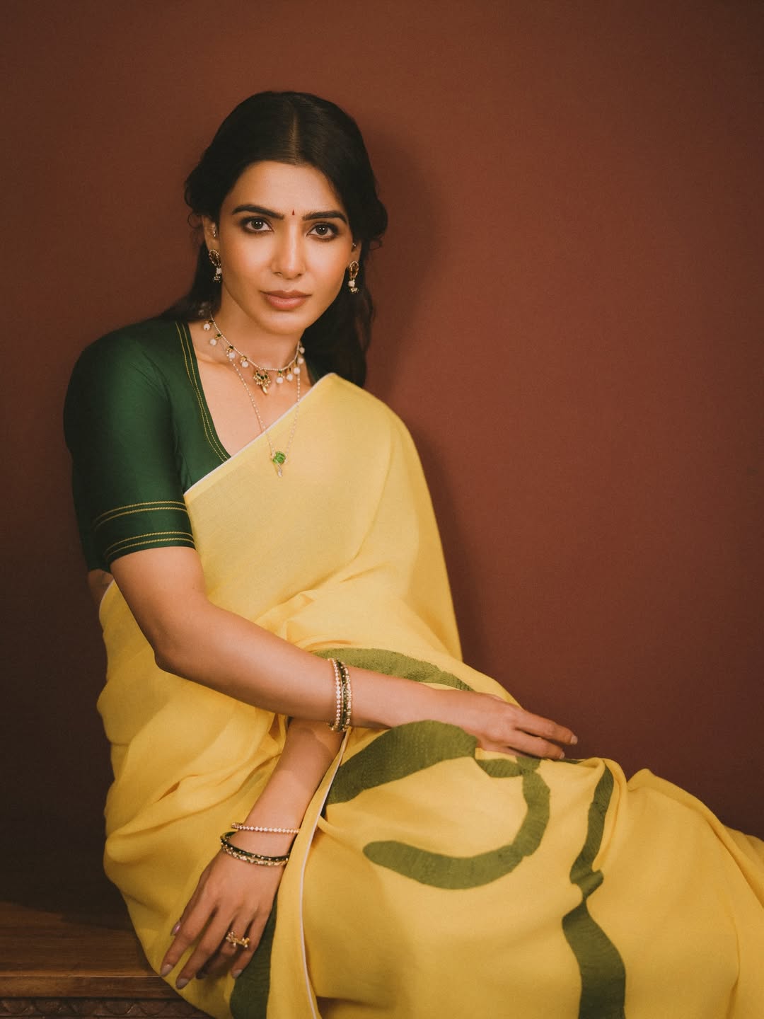Samantha Ruth Prabhu festive kasavu saree look