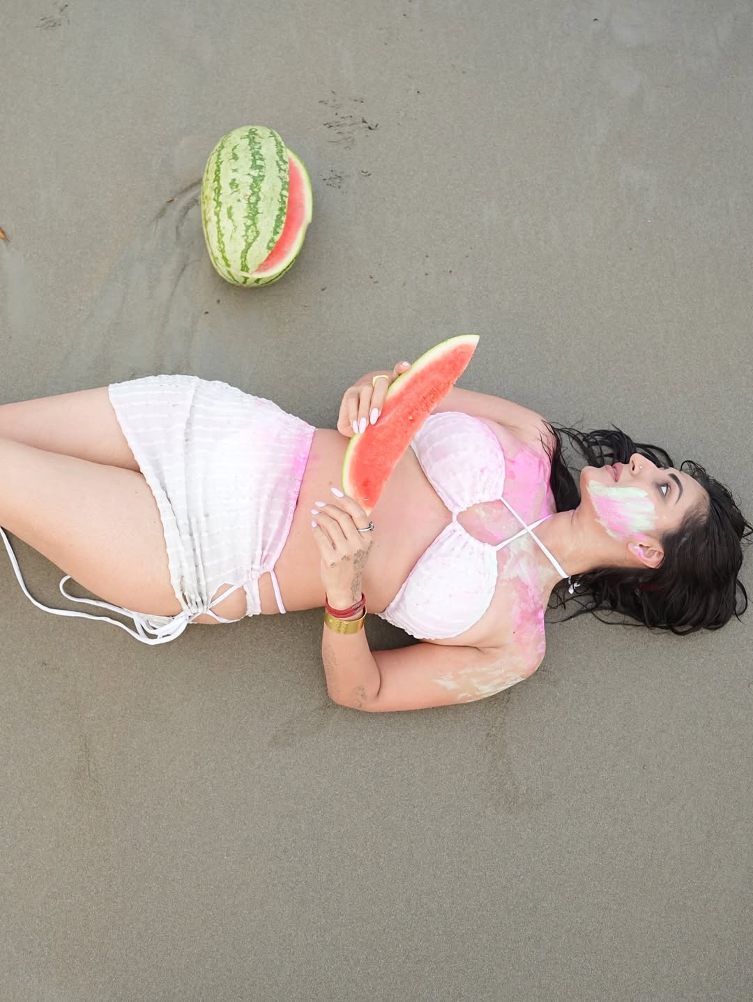 Shivangi watermelon theme summer dress playful beach style