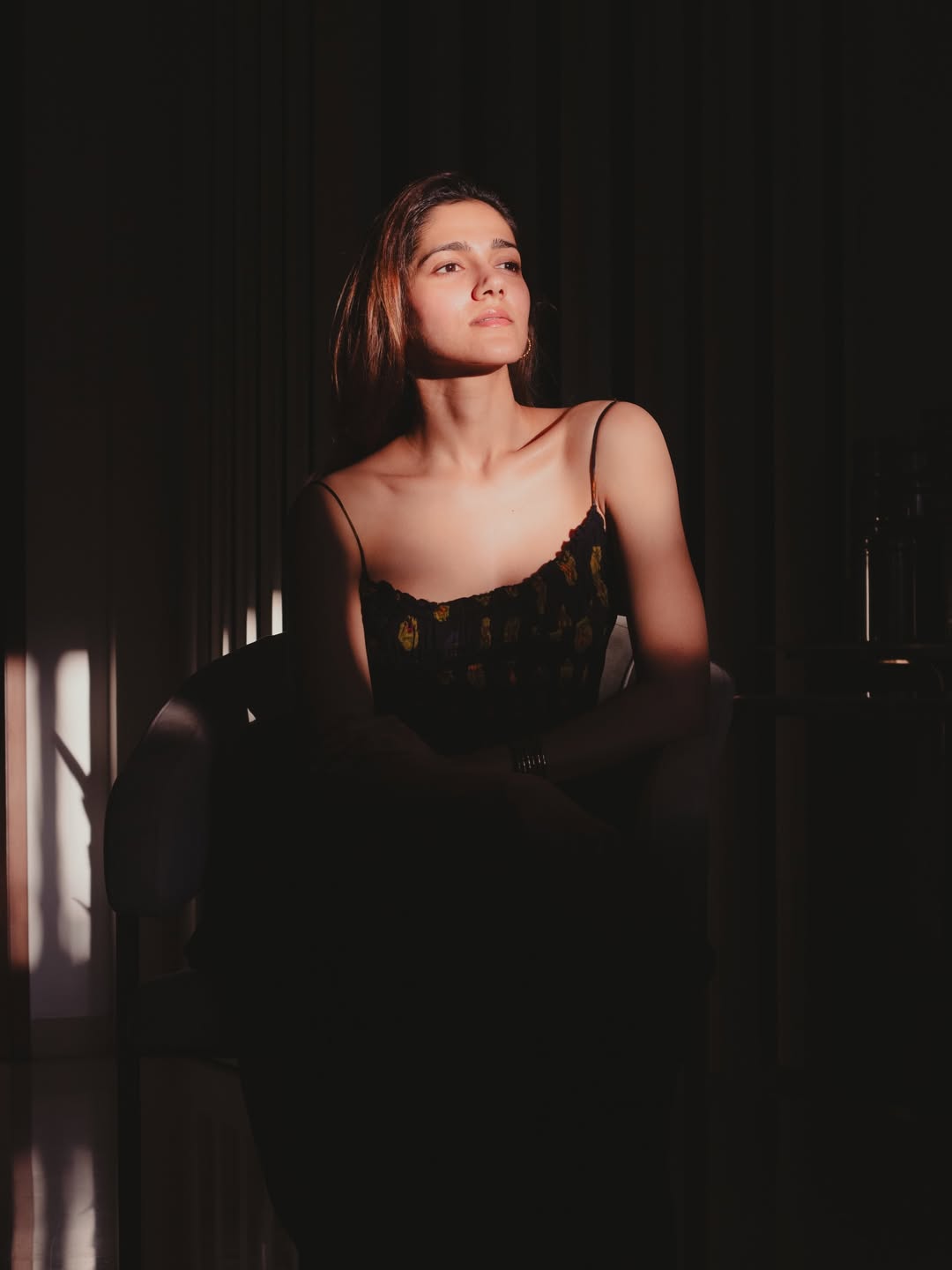 Simran Choudhary striking monochrome style confident fashion portrait