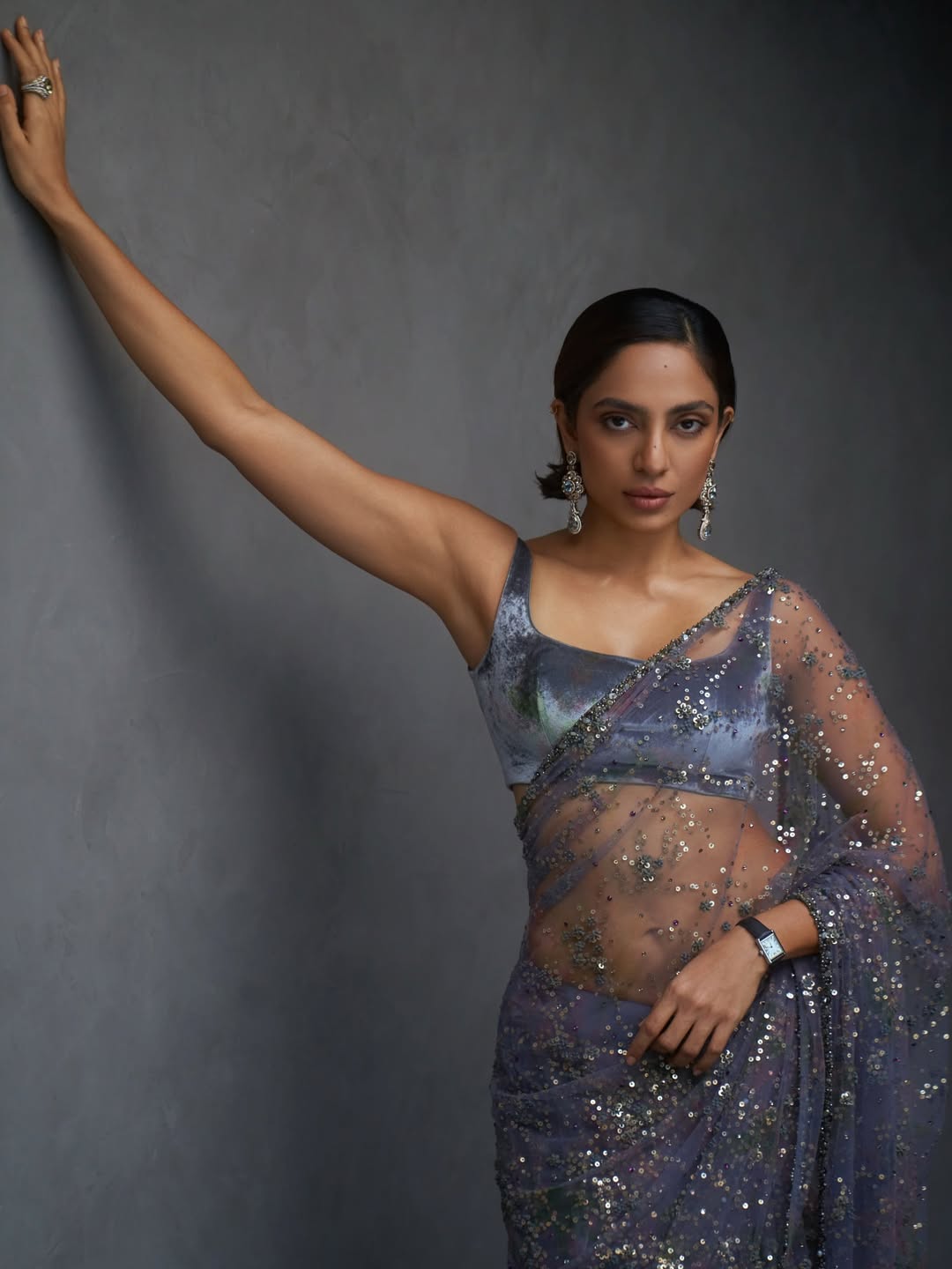 Sobhita Dhulipala stylish shimmer dress with confident attitude