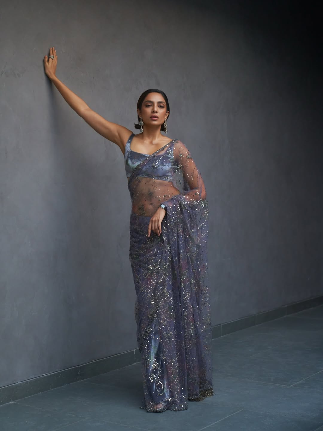 Sobhita Dhulipala glamorous shimmer outfit with bold style