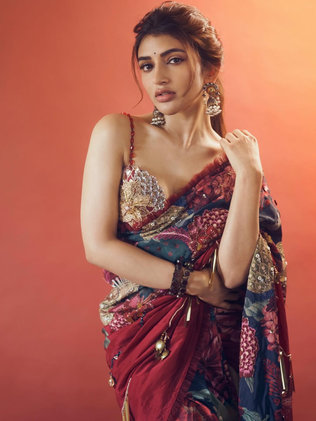 Sreeleela saree look blending tradition with modern style