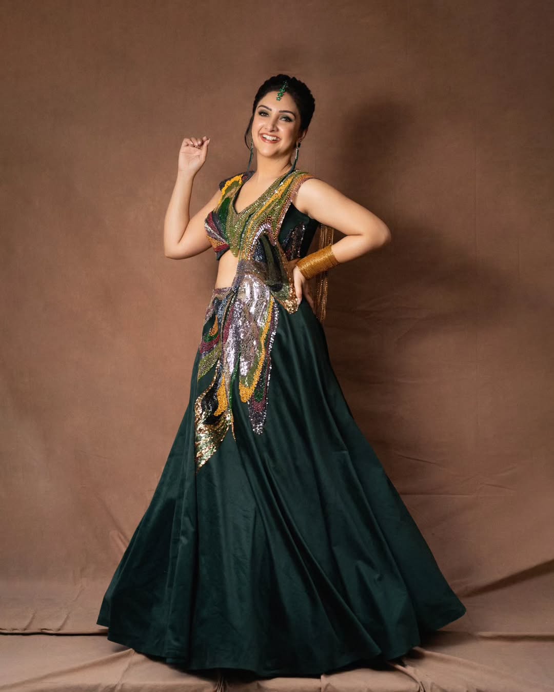 Sridevi Vijaykumar sequined outfit bold stylish fashion look