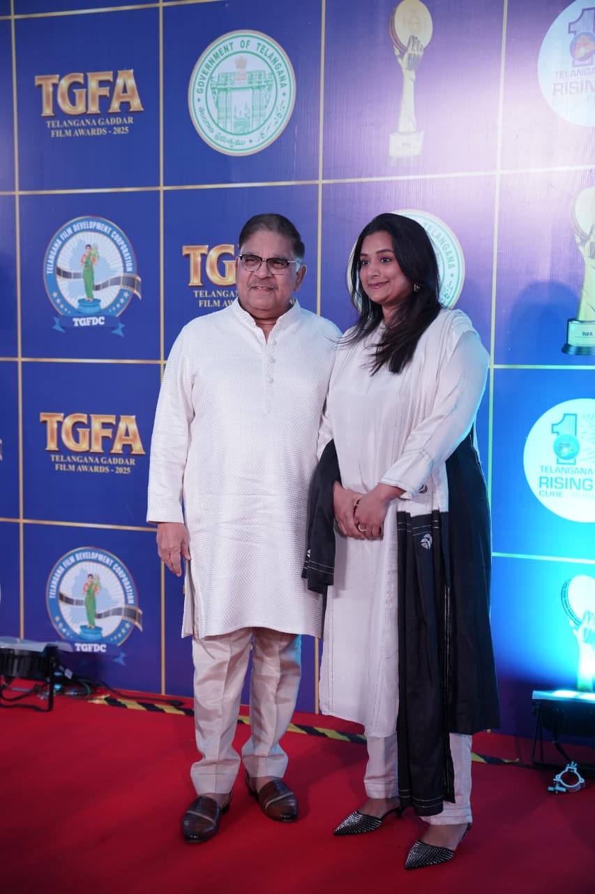 Allu Aravind attending Telangana Gaddar Film Awards