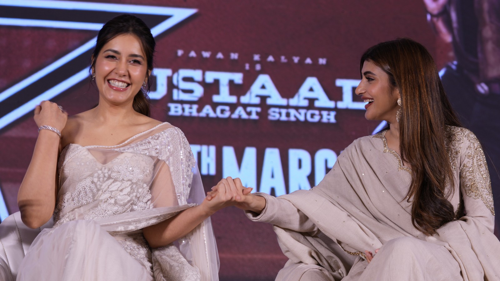 Raashii Khanna Sreeleela laughing and interacting together