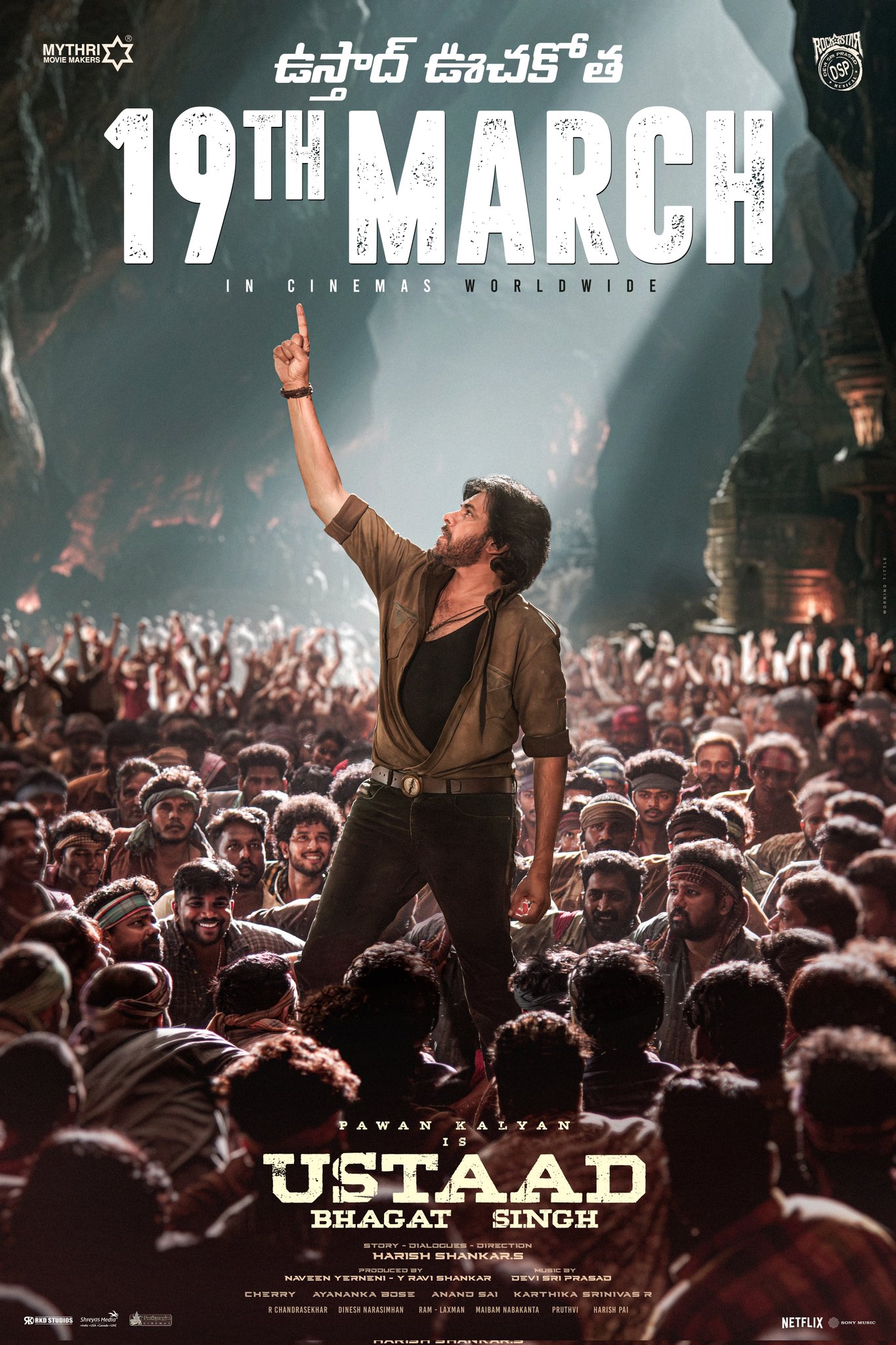 Pawan Kalyan Ustaad Bhagat Singh worldwide release March 19 2026 poster