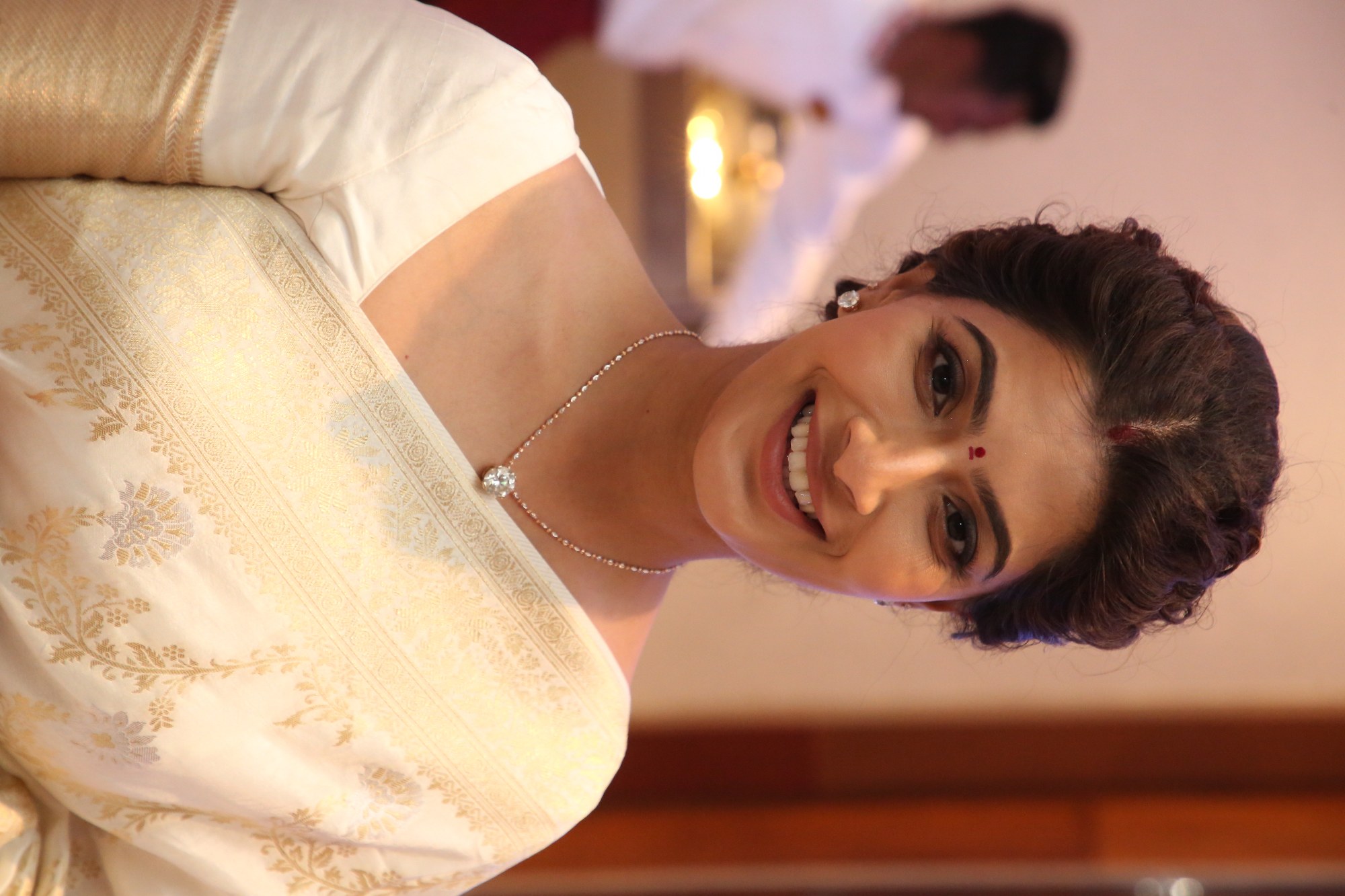 Varalaxmi Sarathkumar in elegant saree smiling brightly