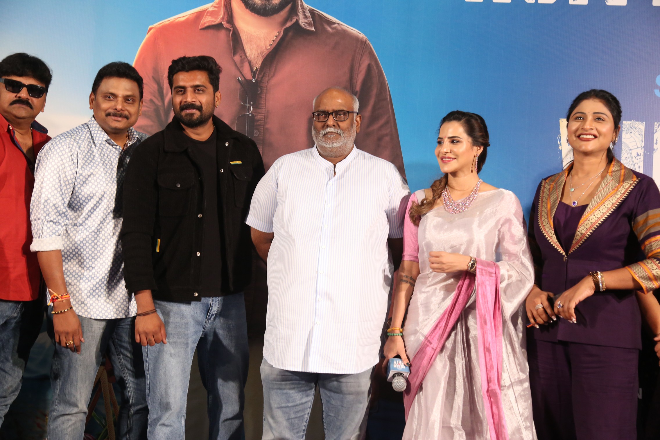 Sameer Hasan Nikhil Maliyakkal Ashu Reddy Keeravani team pose