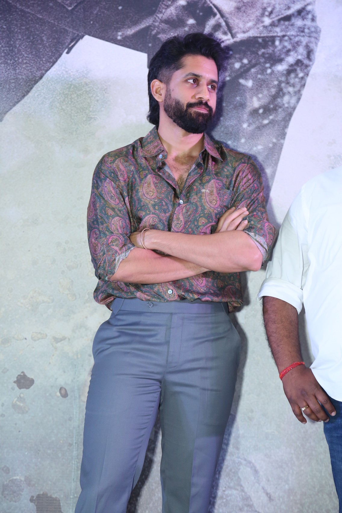 Naga Chaitanya captured during Vrushakarma glimpse launch event