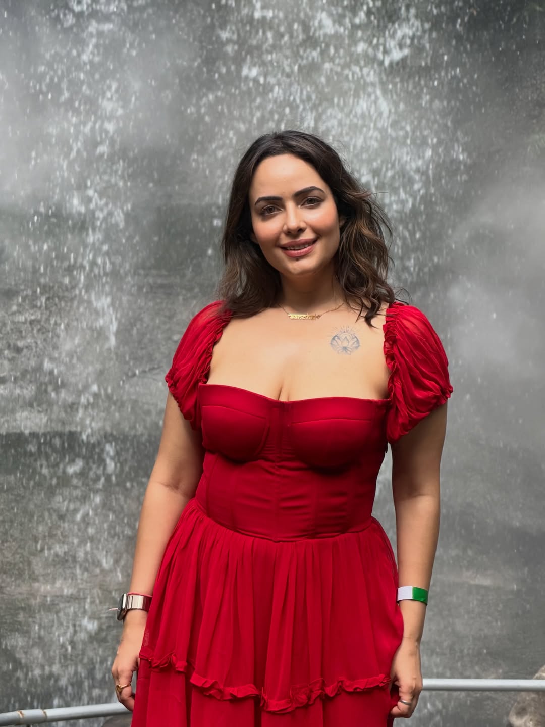 Aanchal Munjal serving confidence in elegant red dress
