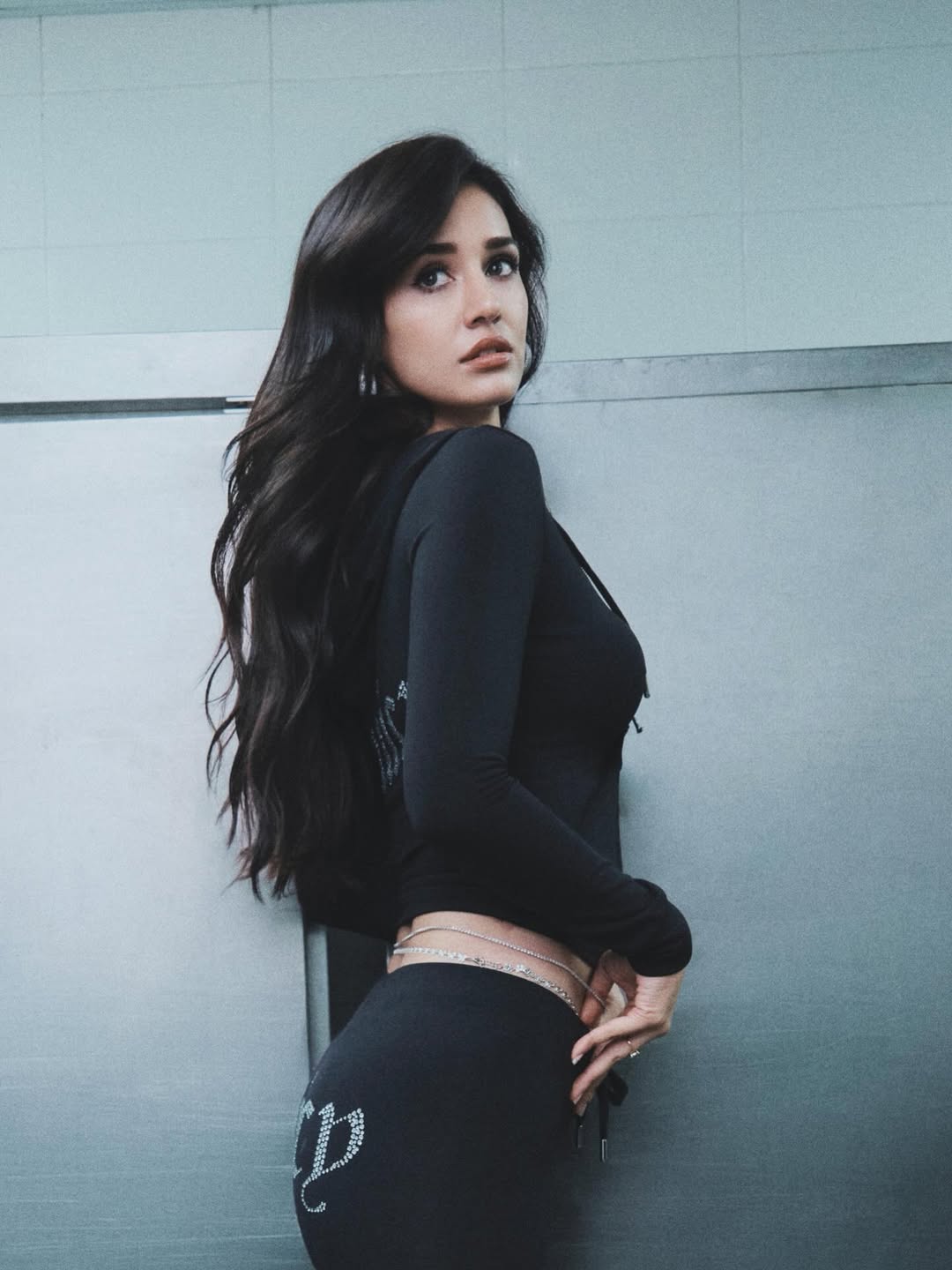 Actress Disha Patani Stylish Photos in Black Dress