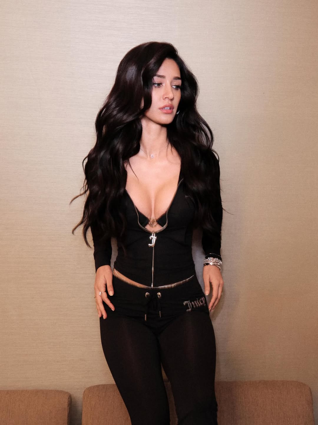 Actress Disha Patani Stylish Photos in Black Dress