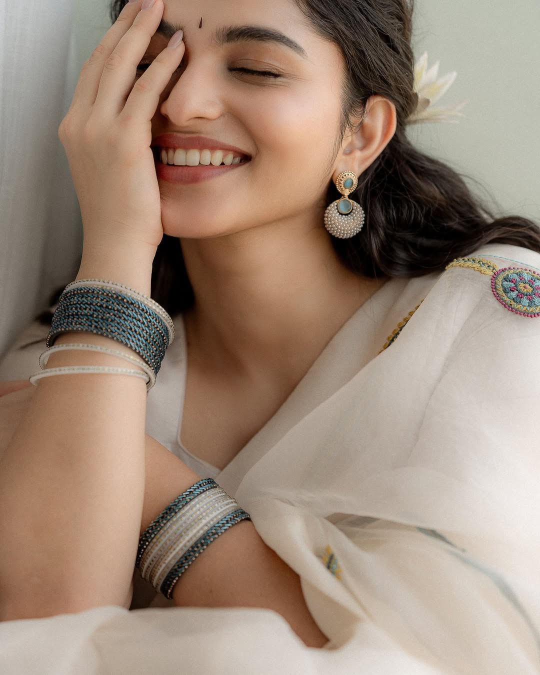 Actress Kayadu Lohar White Colour Saree Gorgeous Photos