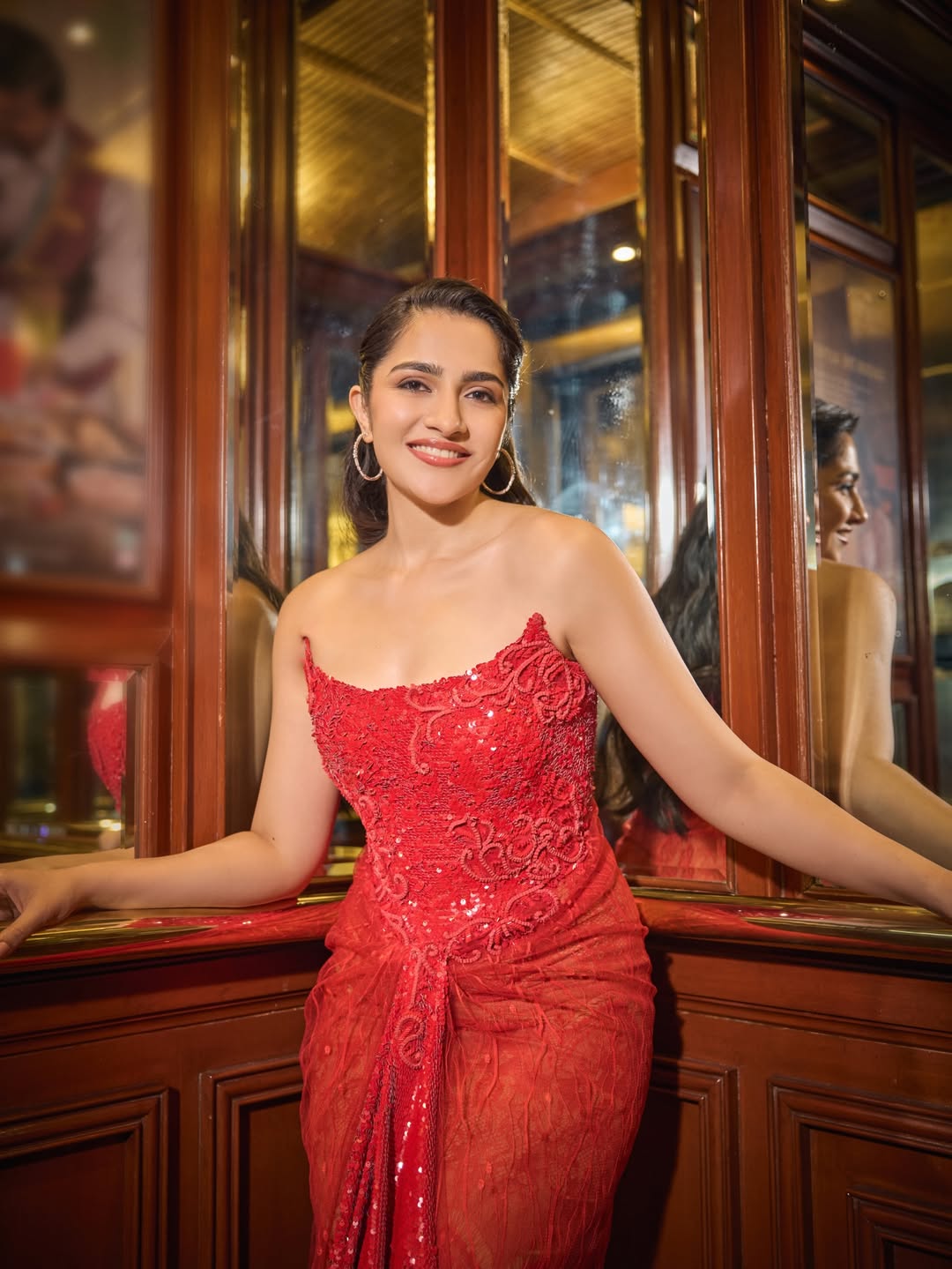 Actress Rukmini Vasanth Beautiful Photos In Red Colour Dress From Her Instagram Gallery