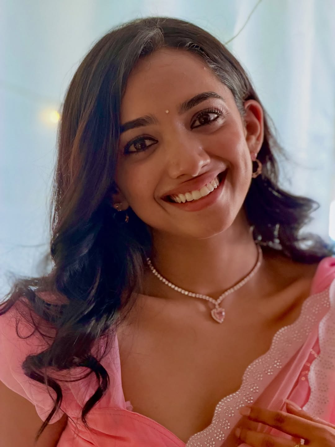 Actress Saanve Megghana Shares Her Recent Pink Colour Saree Gorgeous Photos