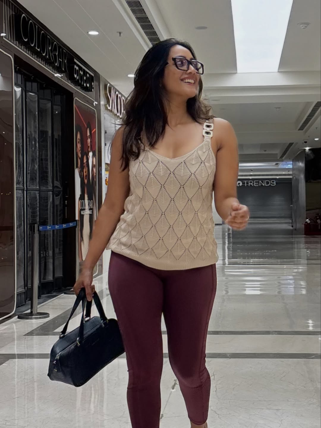 Amika Shail tank top maroon pants stylish look