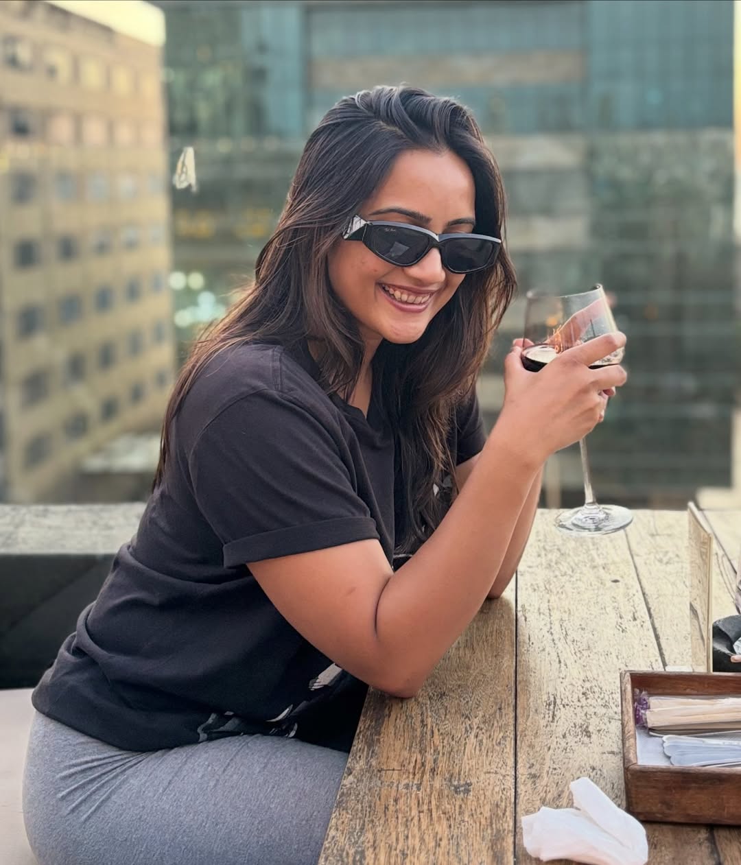 Amika Shail casual chic wine elegant style moment