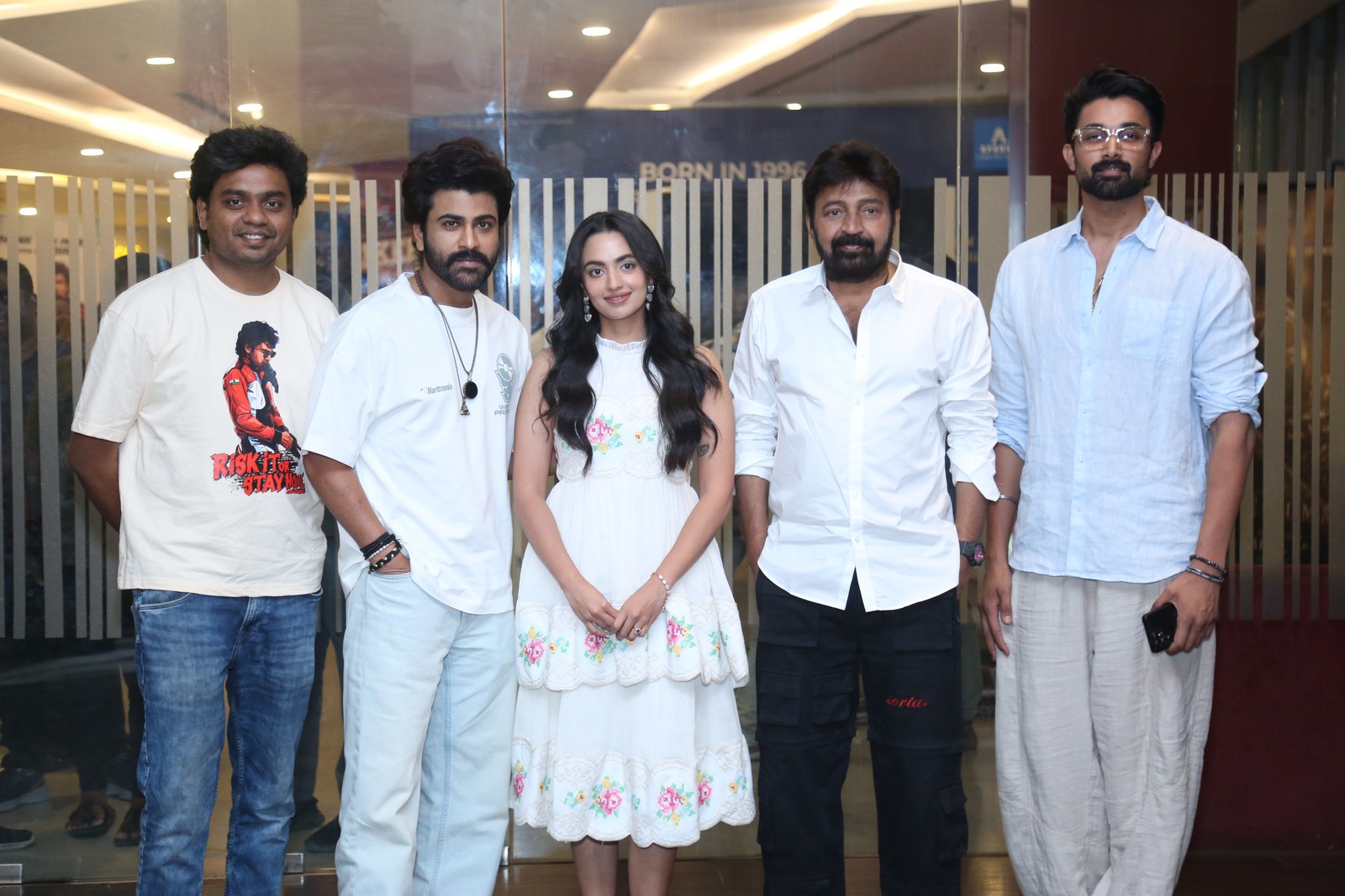 Abhilash Reddy Sharwanand Malavika Nair Rajasekhar group pose