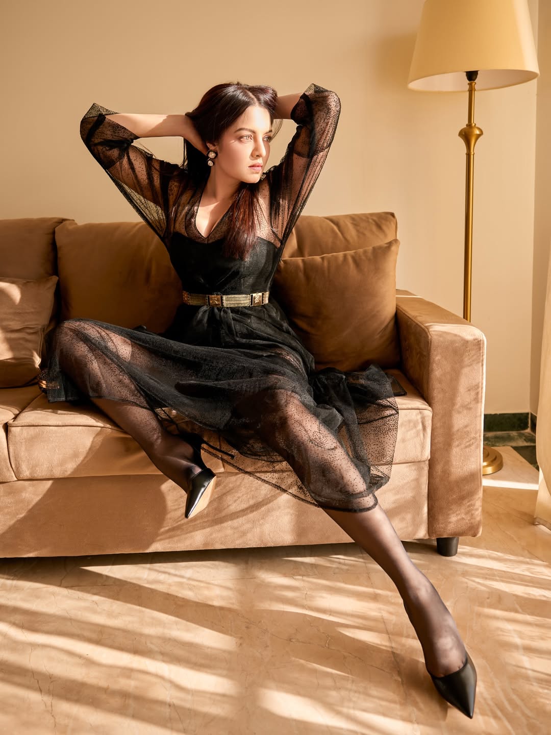 Celina Jaitly glamorous black outfit stylish look