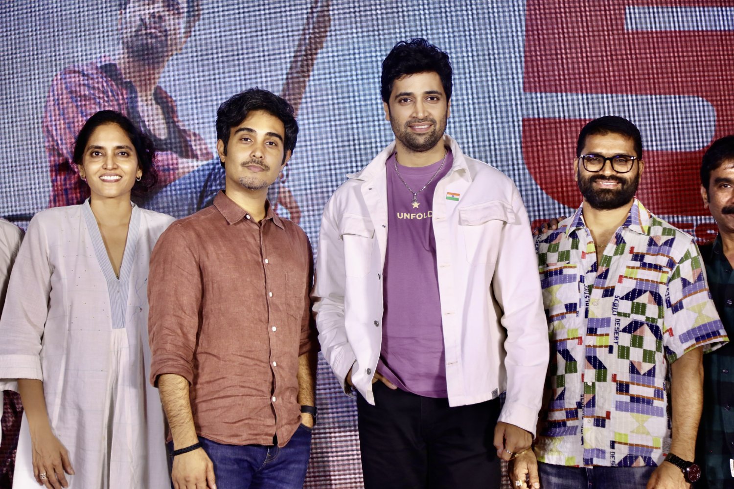 Supriya Yarlagadda Shaneil Deo Adivi Sesh Bheems posing