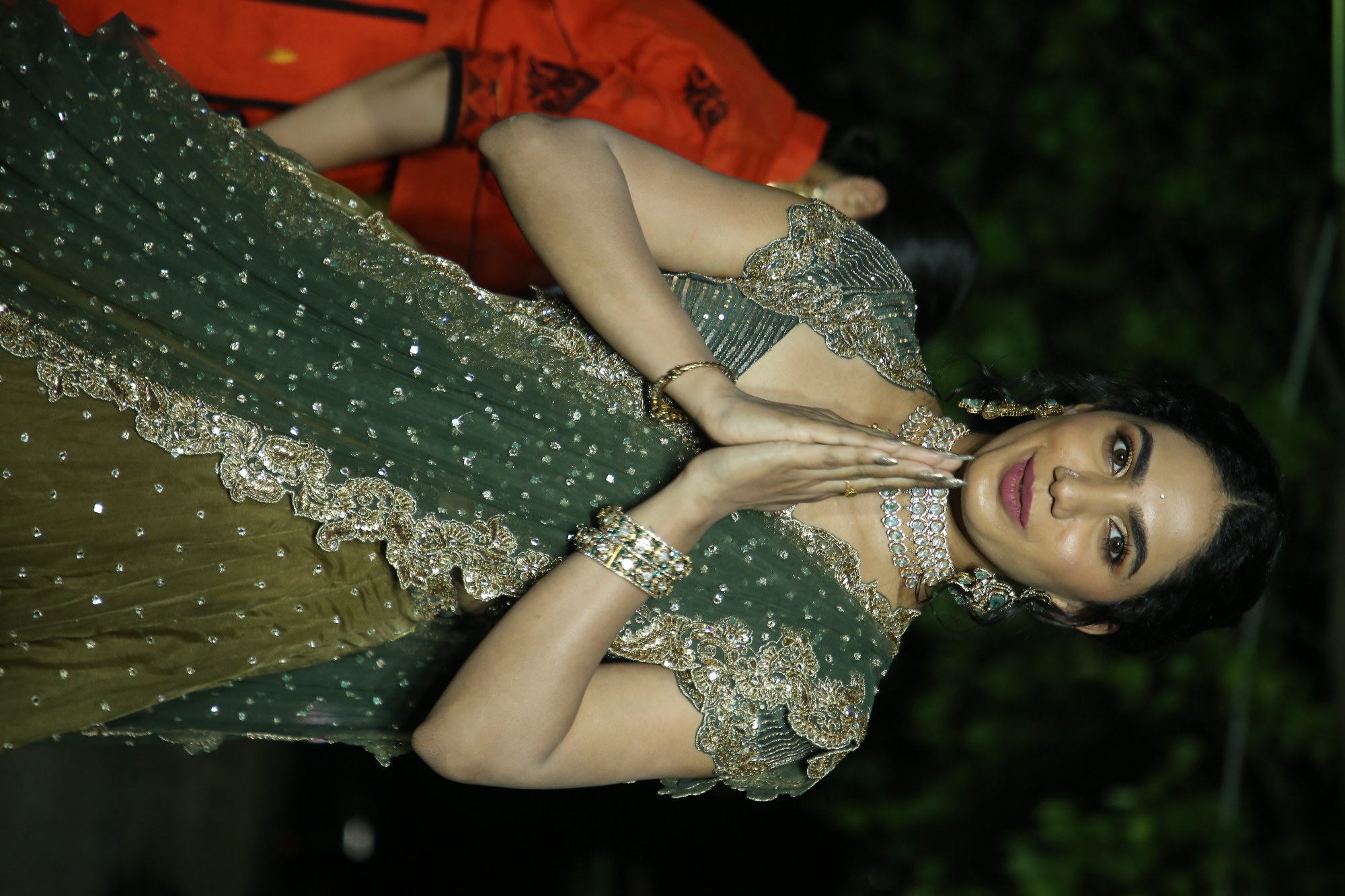 Deepa Thomas in regal traditional outfit with elegant pose