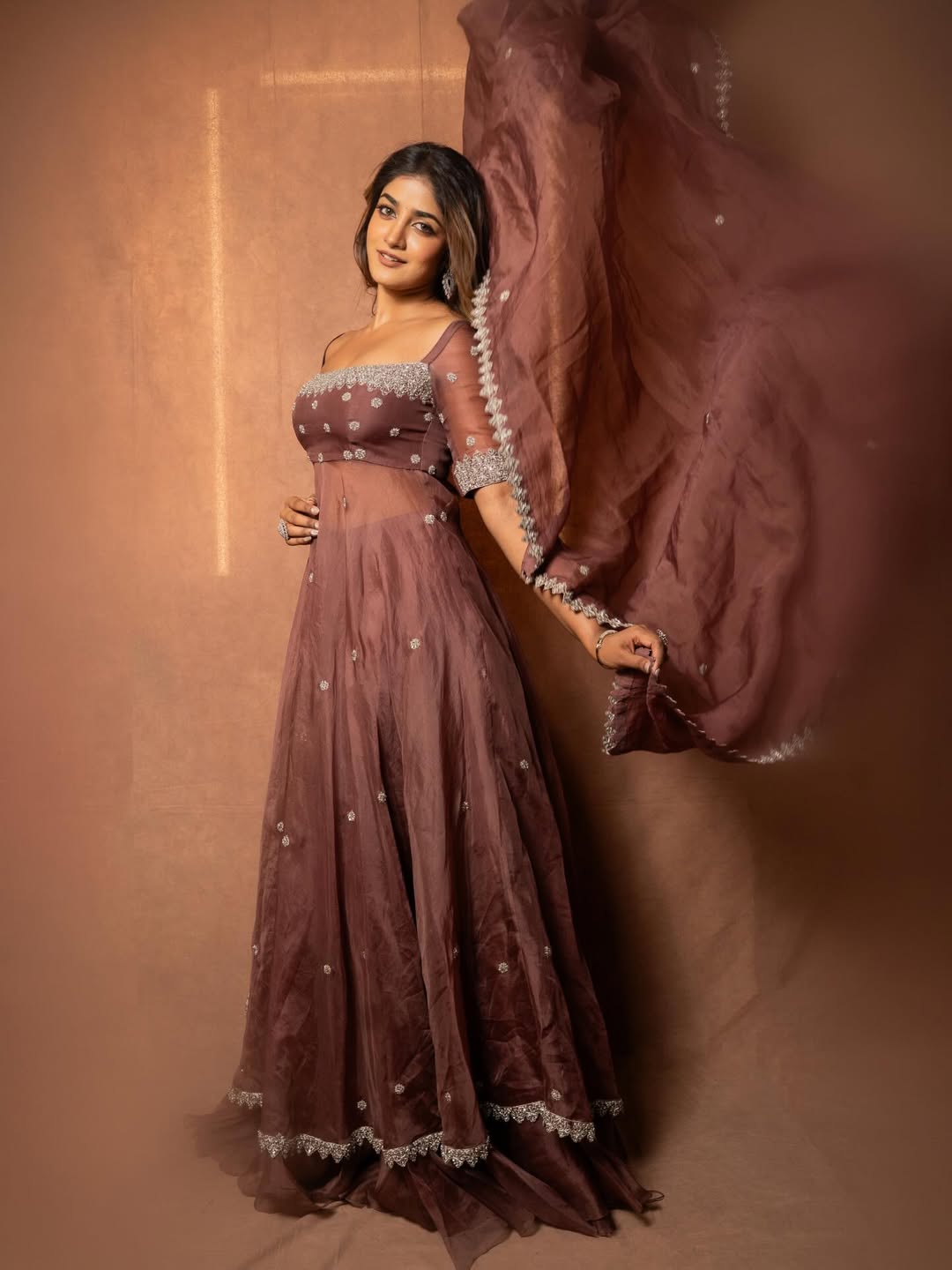 Dimple Hayathi graceful glam monochrome dress chic style
