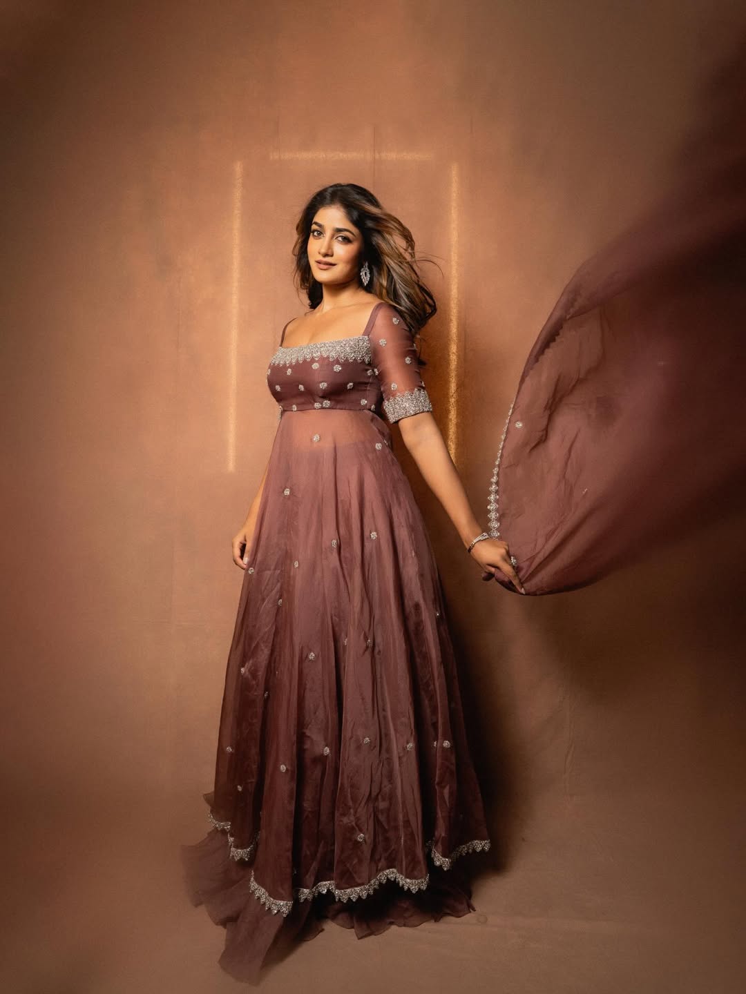 Dimple Hayathi glamorous sparkling dress confident stylish look