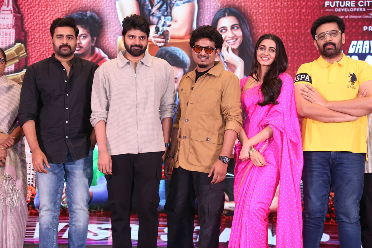 Sree Vishnu Nara Rohith Kasyap Sreenivas media pose