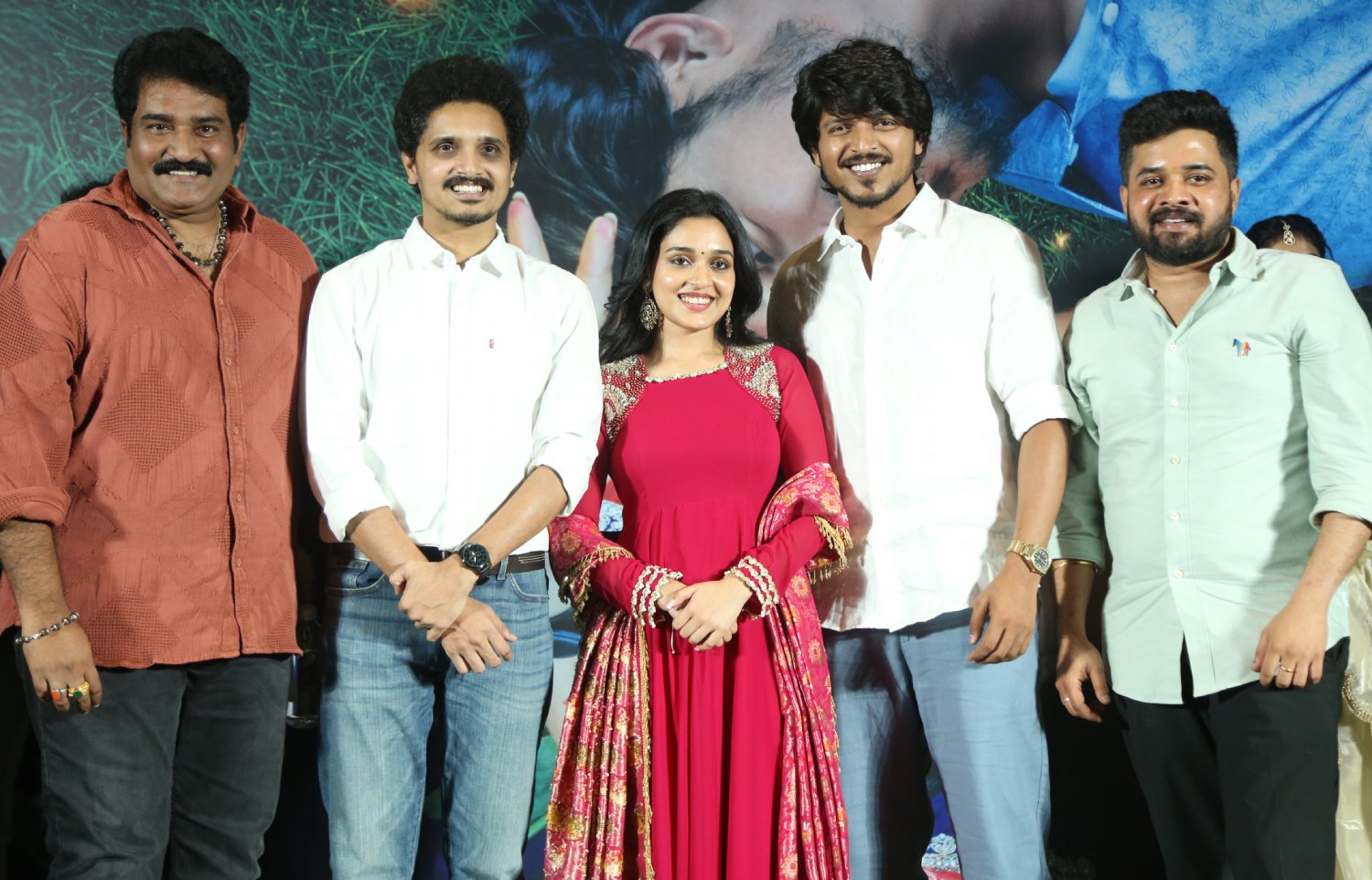 Trailer launch stage setup for Godari Gattupaina movie
