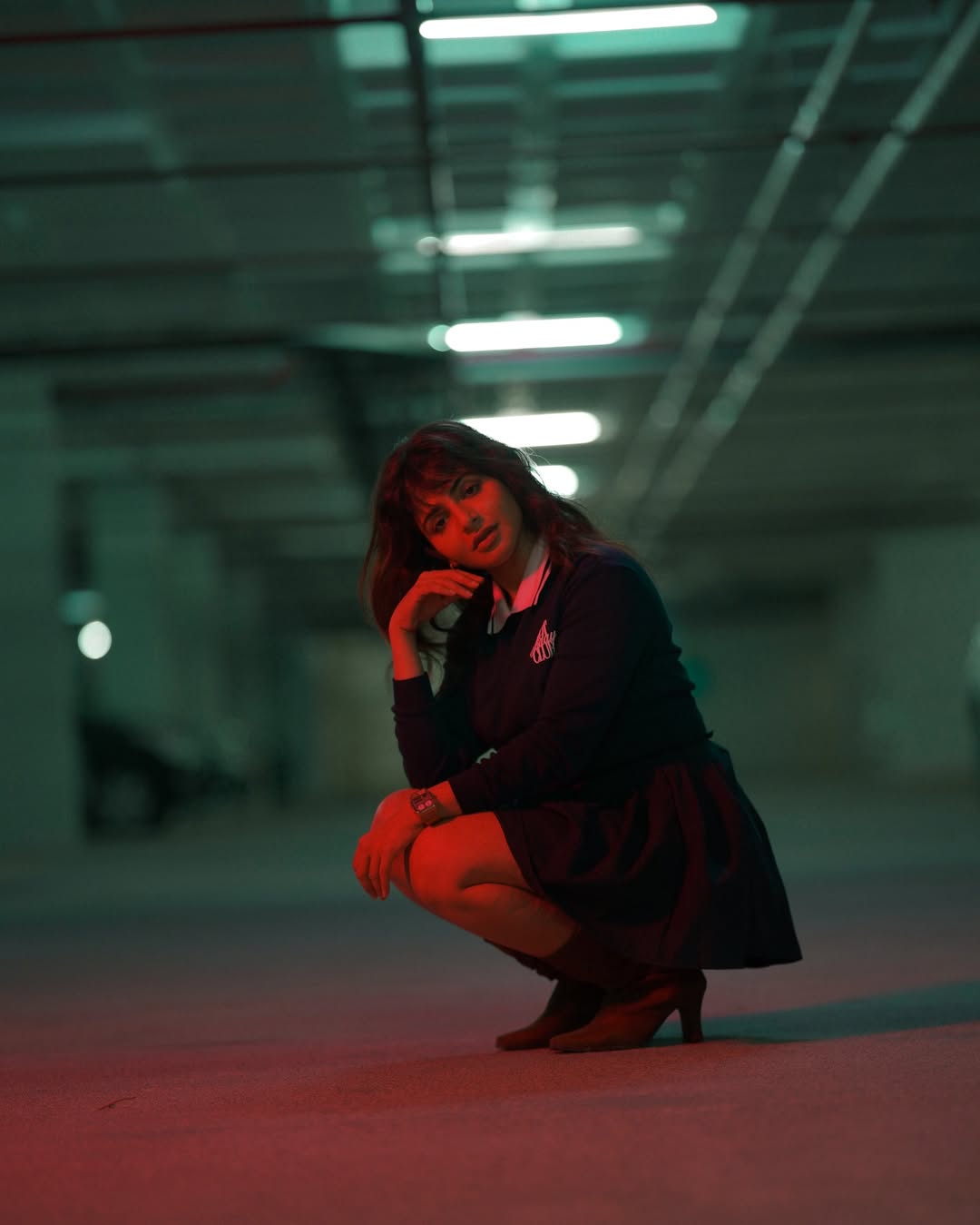 Iswarya Menon dramatic lighting photoshoot look