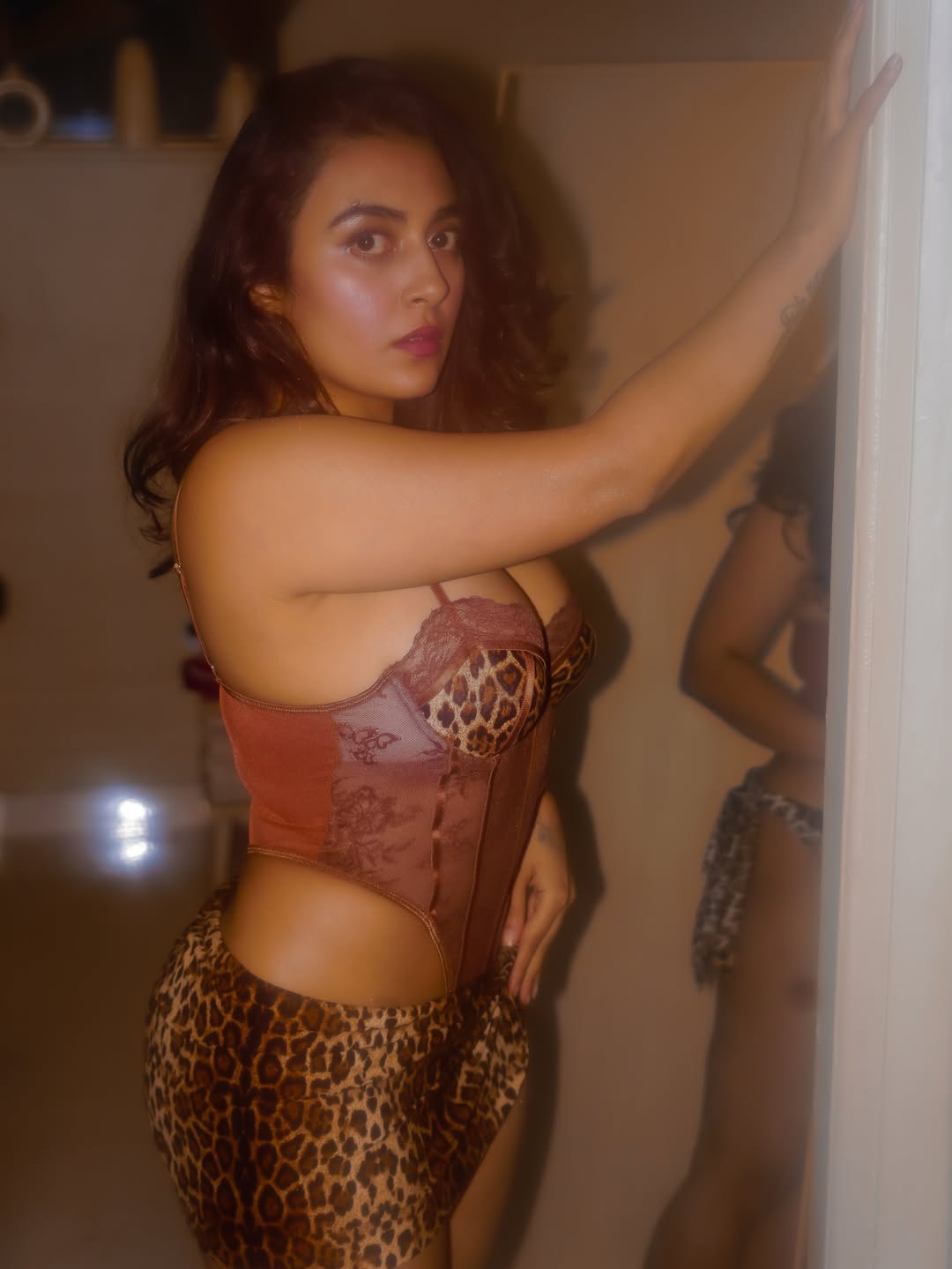 Jinal Joshi in wild leopard print fashion look
