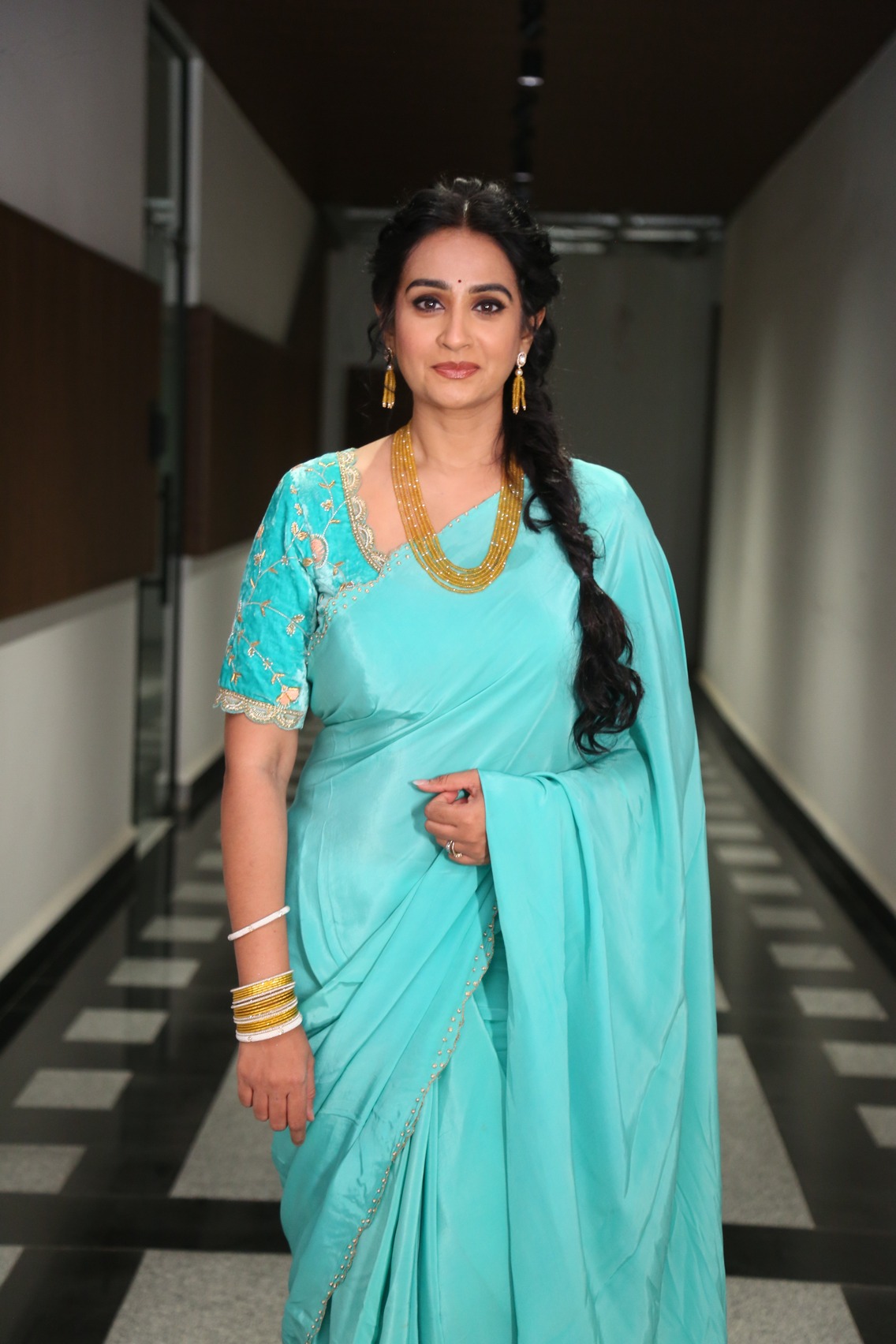 Laya turquoise saree ocean-inspired elegant look